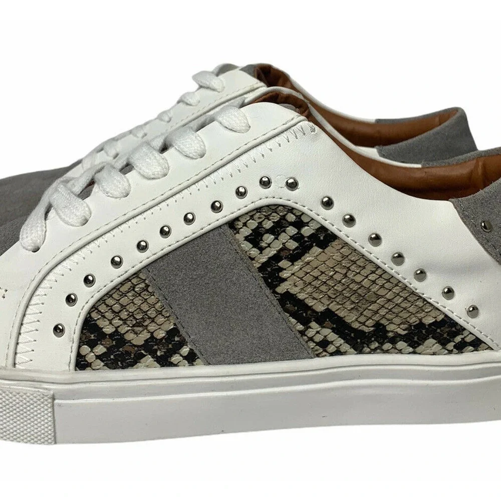 NEW Steve Madden Annita Court Fashion Sneakers Shoes Leather Animal Print Size 8